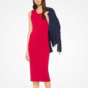 Michael Kors Ruffled Ribbed Stretch Dress
